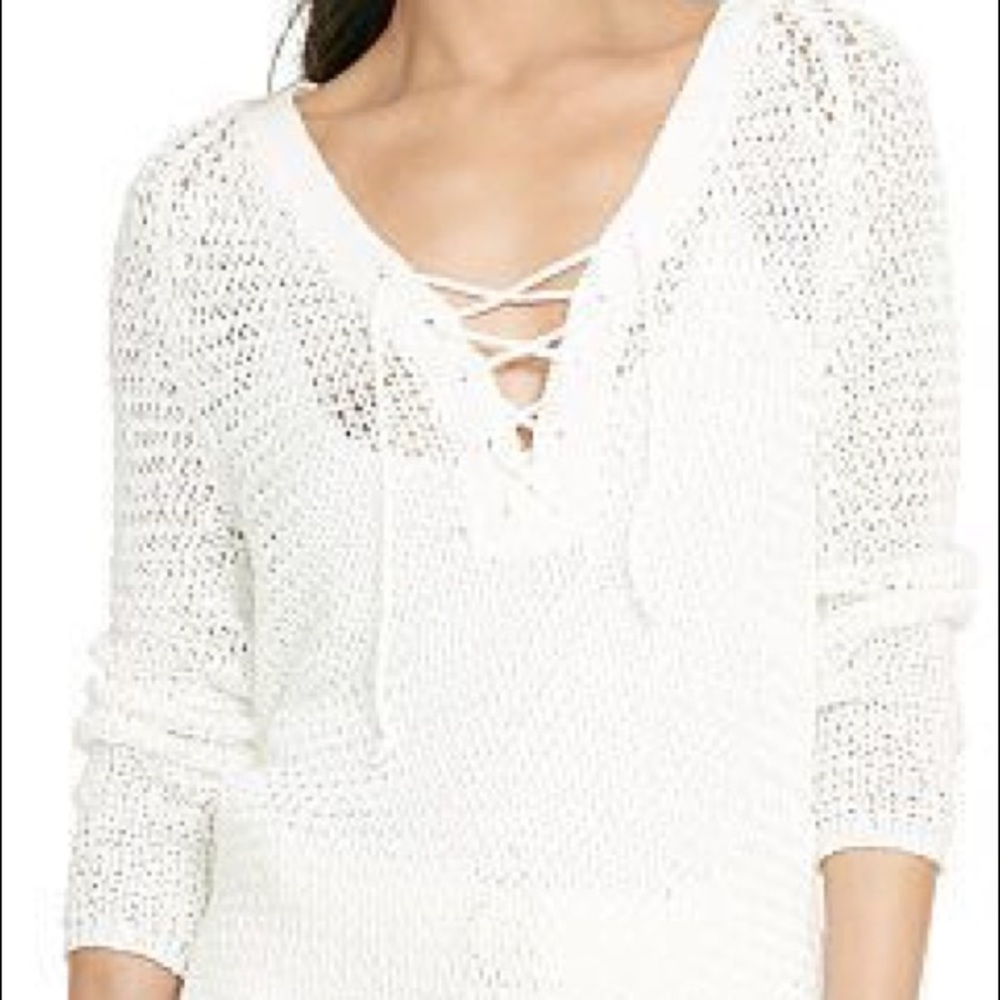 Ralph Lauren Lace Up Knit Top